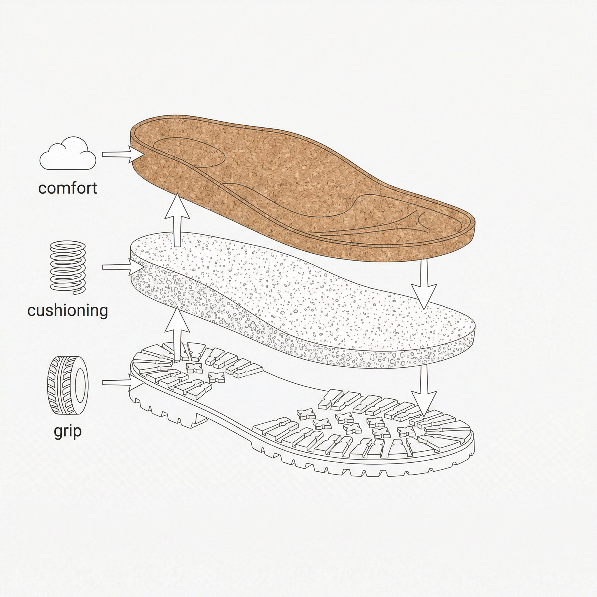 鞋底结构分层图无文字 鞋底结构分层图无文字