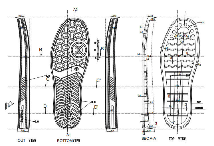 Custom outsole development reference