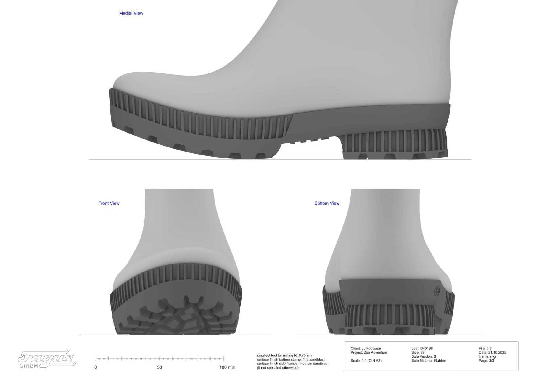 Custom outsole development reference