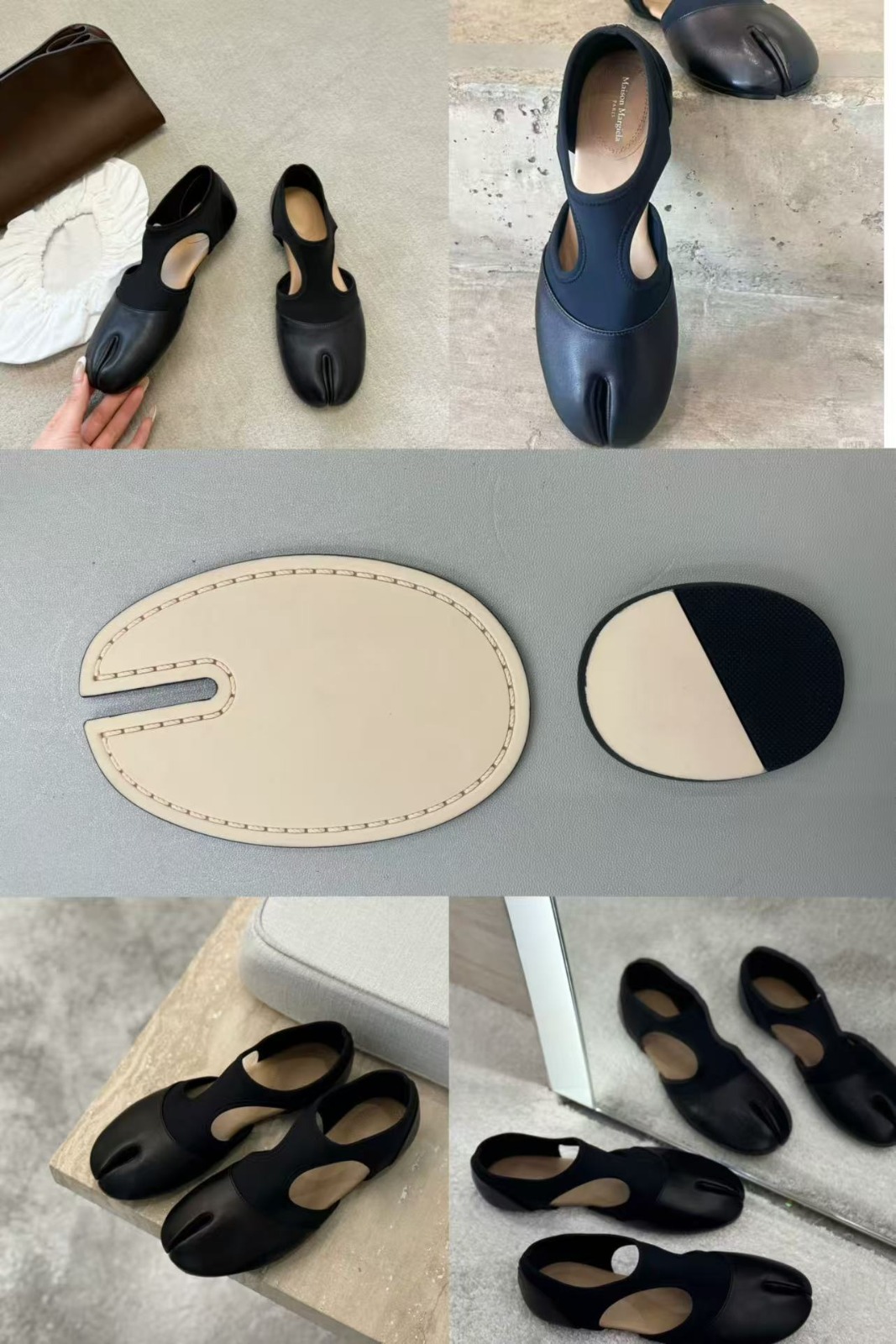 Split-sole rubber dance shoe sample