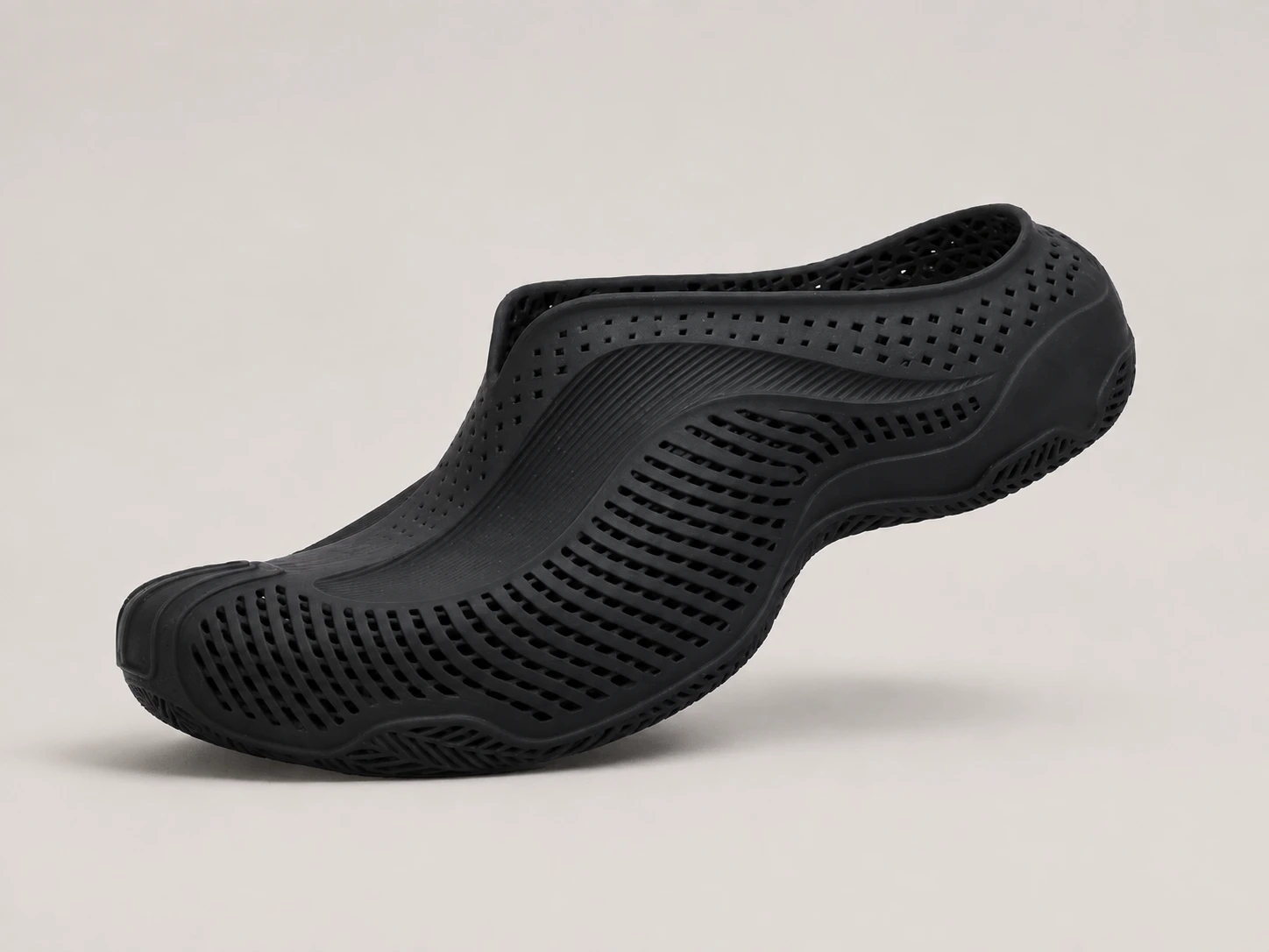ZCX-2015 catalog sample reference - retouched black 3D printed slip-on shoe