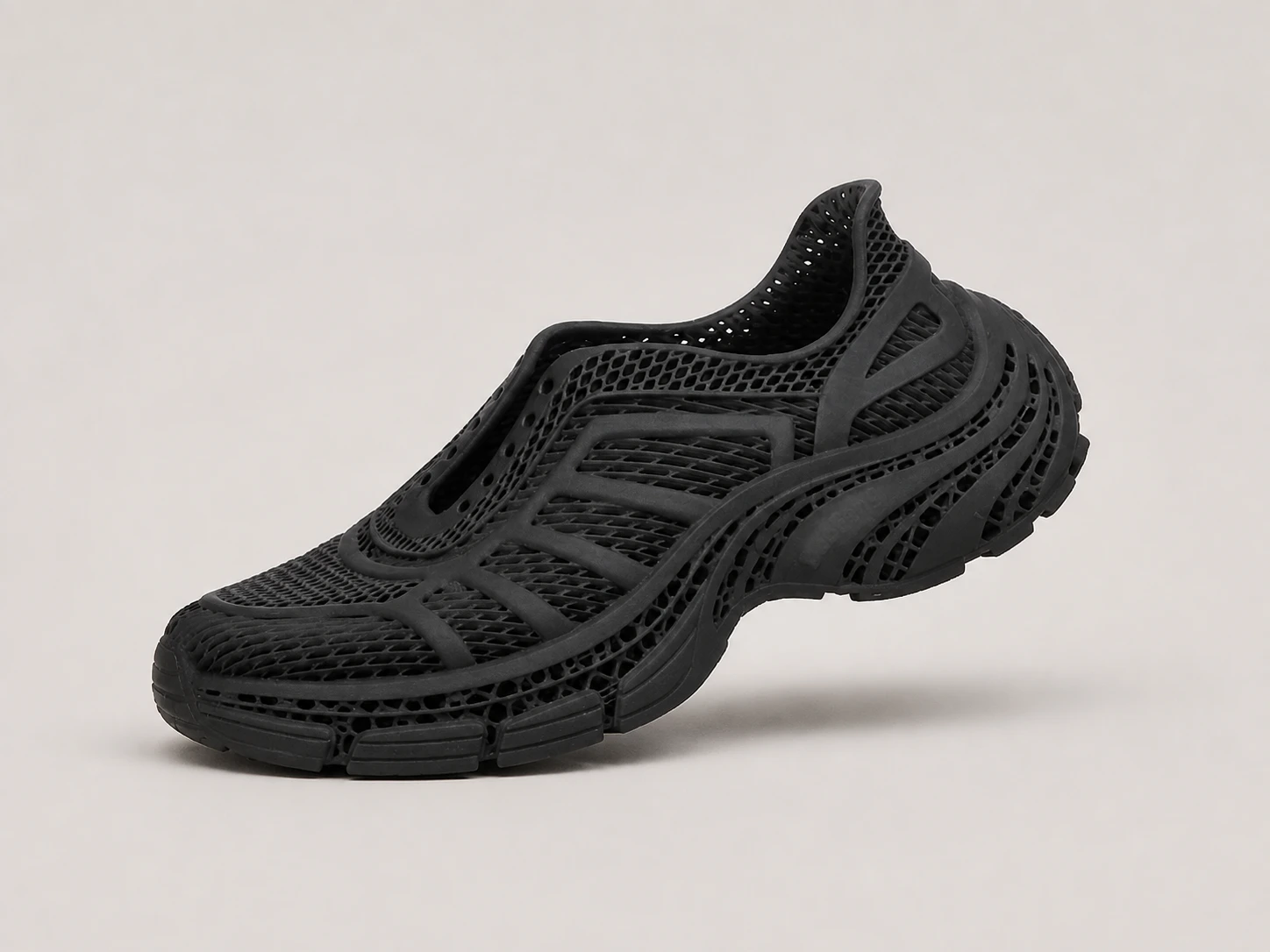 ZCX-2013 catalog sample reference - retouched black 3D printed structural shoe