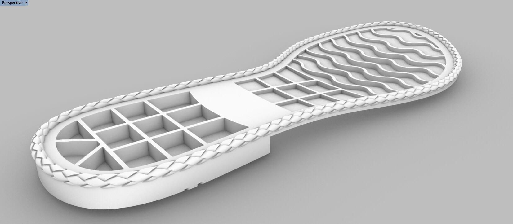 Custom outsole design and footwear branding example